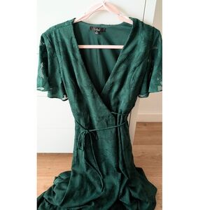 Lulus Green Wrap Dress